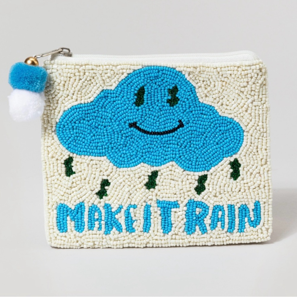 Make it Rain Beaded Coin Pouch
